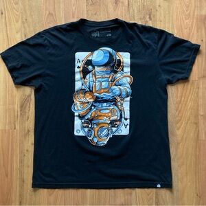 Into The Am Black Tshirt Short Sleeve Mens XL Ace Of Spades Astronaut Seaman